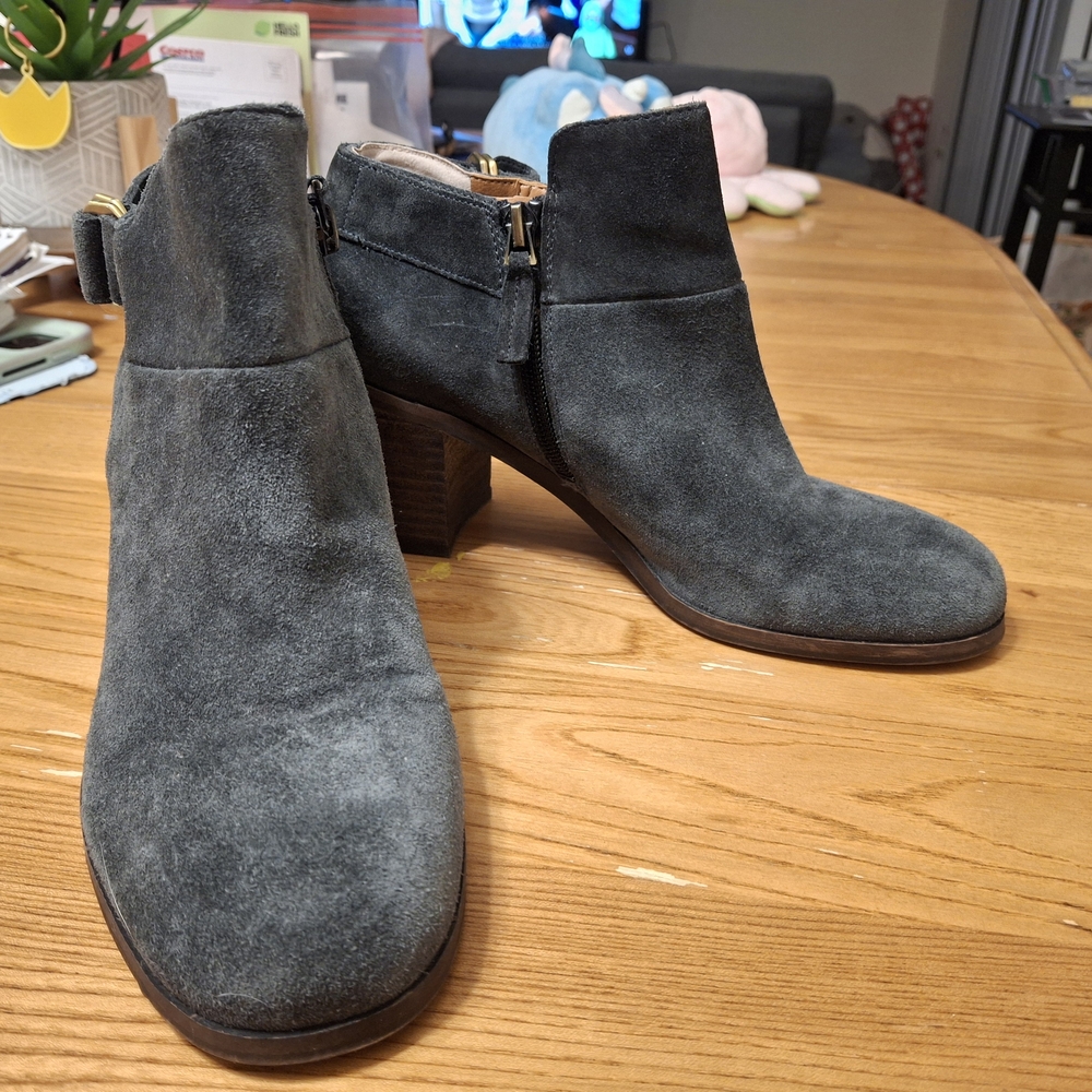 Franco Sarto Gray Suede Ankle Boots